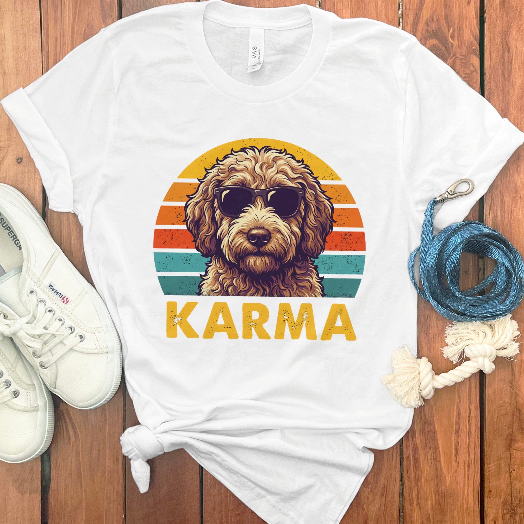 Cool Karma Doodle Dog T-Shirt in White / S by Puppy Jo