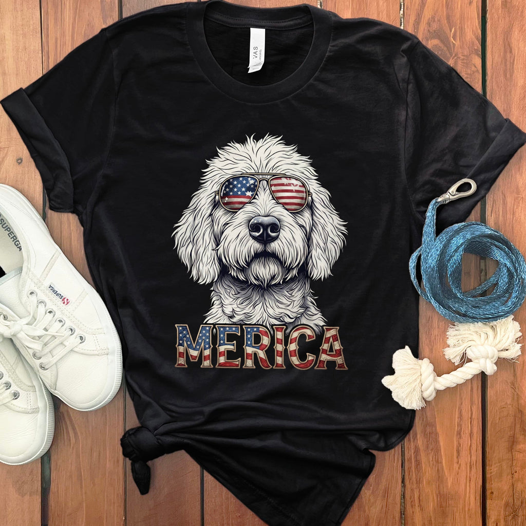 Cool Patriotic Doodle T-Shirt in Black / S by Puppy Jo