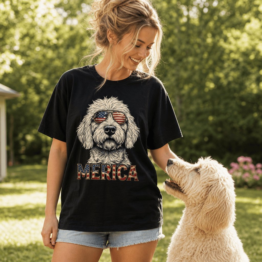 Cool Patriotic Doodle T-Shirt in by Puppy Jo