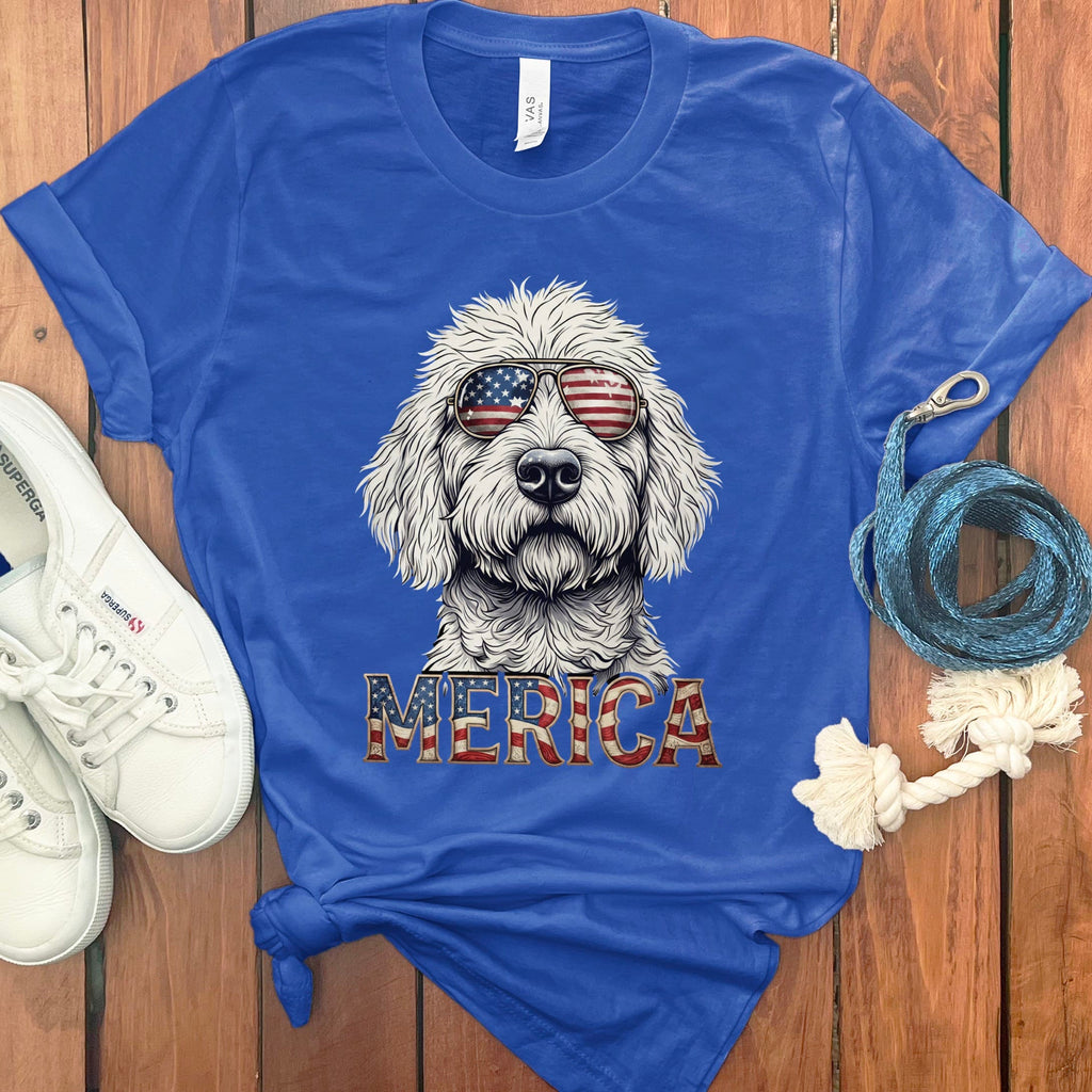 Cool Patriotic Doodle T-Shirt in True Royal / S by Puppy Jo