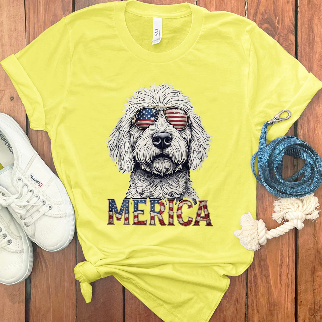 Cool Patriotic Doodle T-Shirt in Yellow / S by Puppy Jo