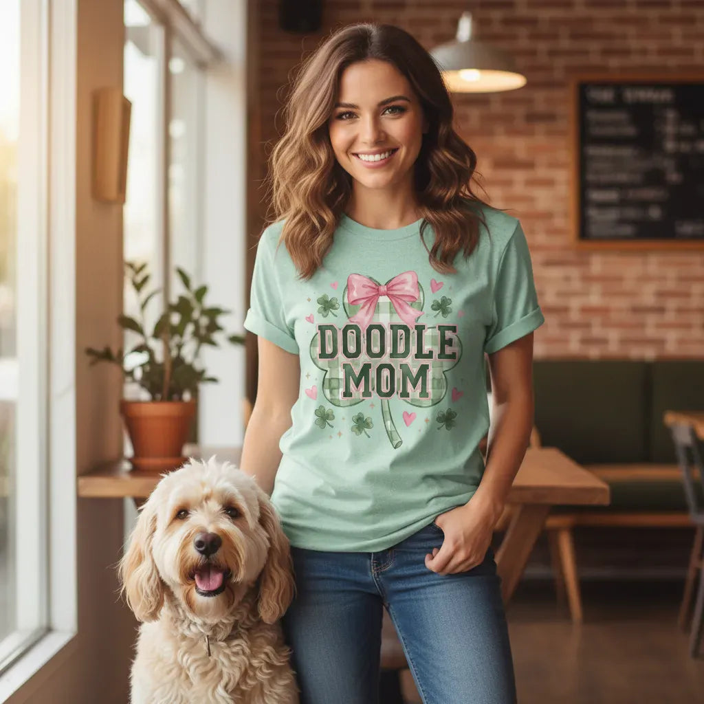 Coquette Clover Doodle Mom T-Shirt in by Puppy Jo
