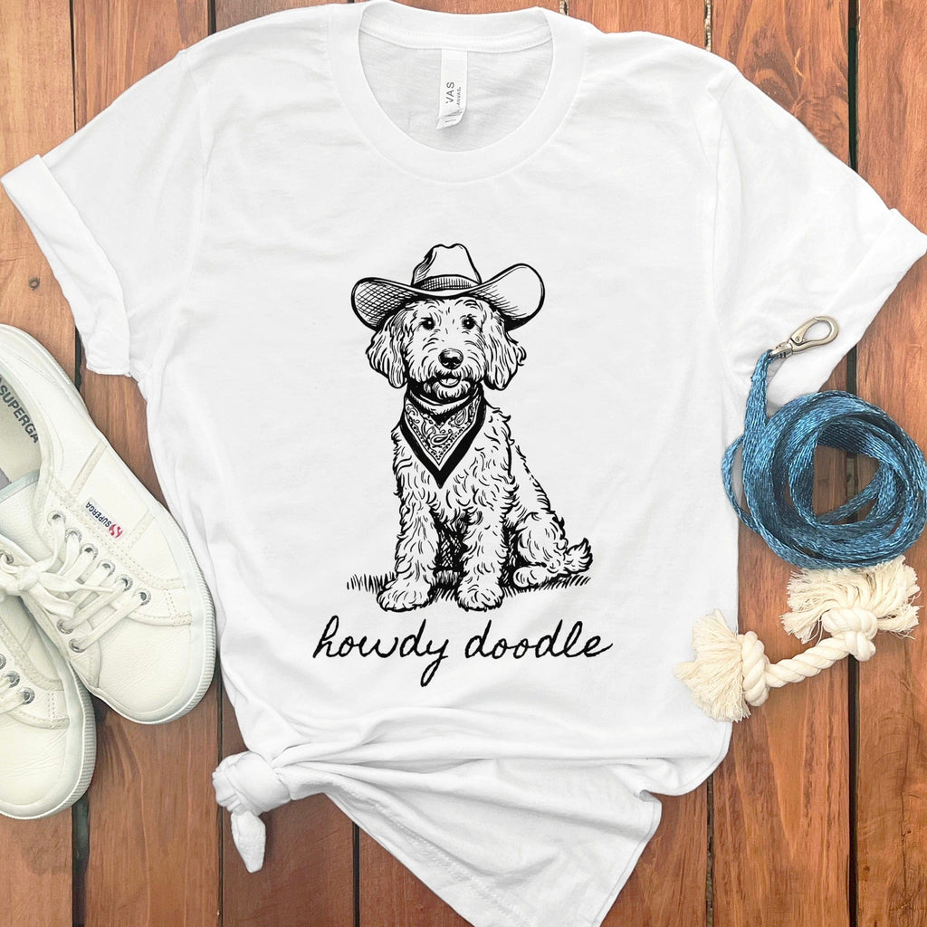 Country Howdy Doodle T-Shirt in White / S by Puppy Jo