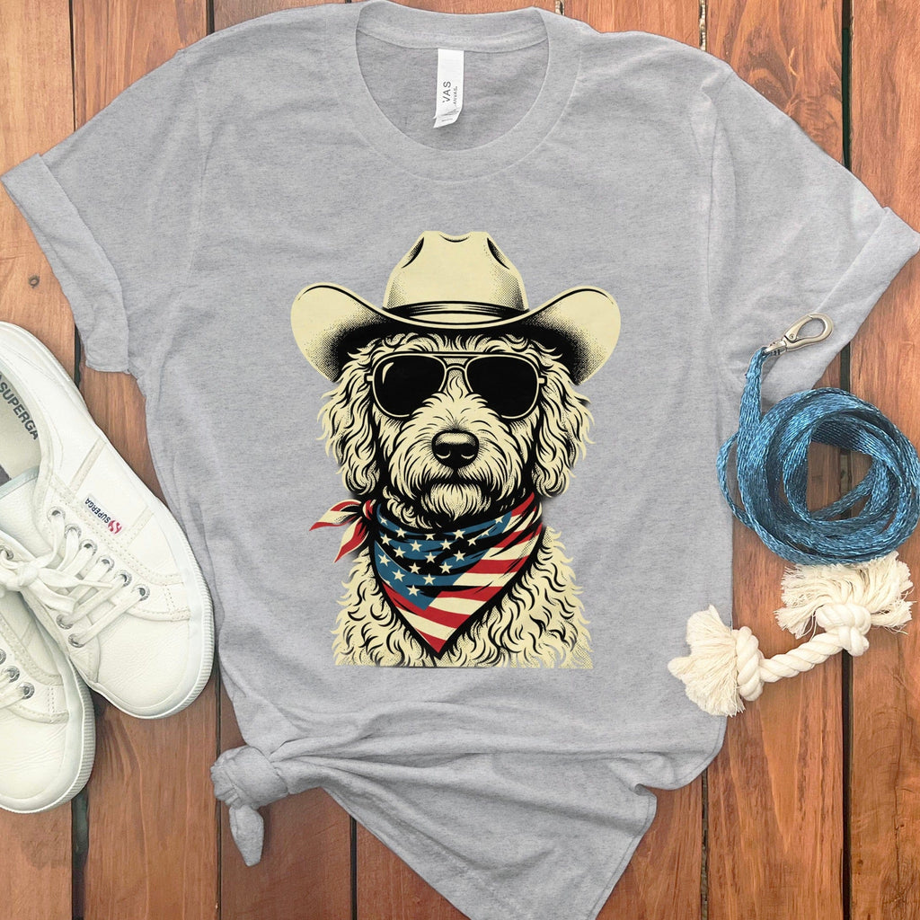 Cowboy Spirit Doodle T-Shirt in Athletic Heather / S by Puppy Jo