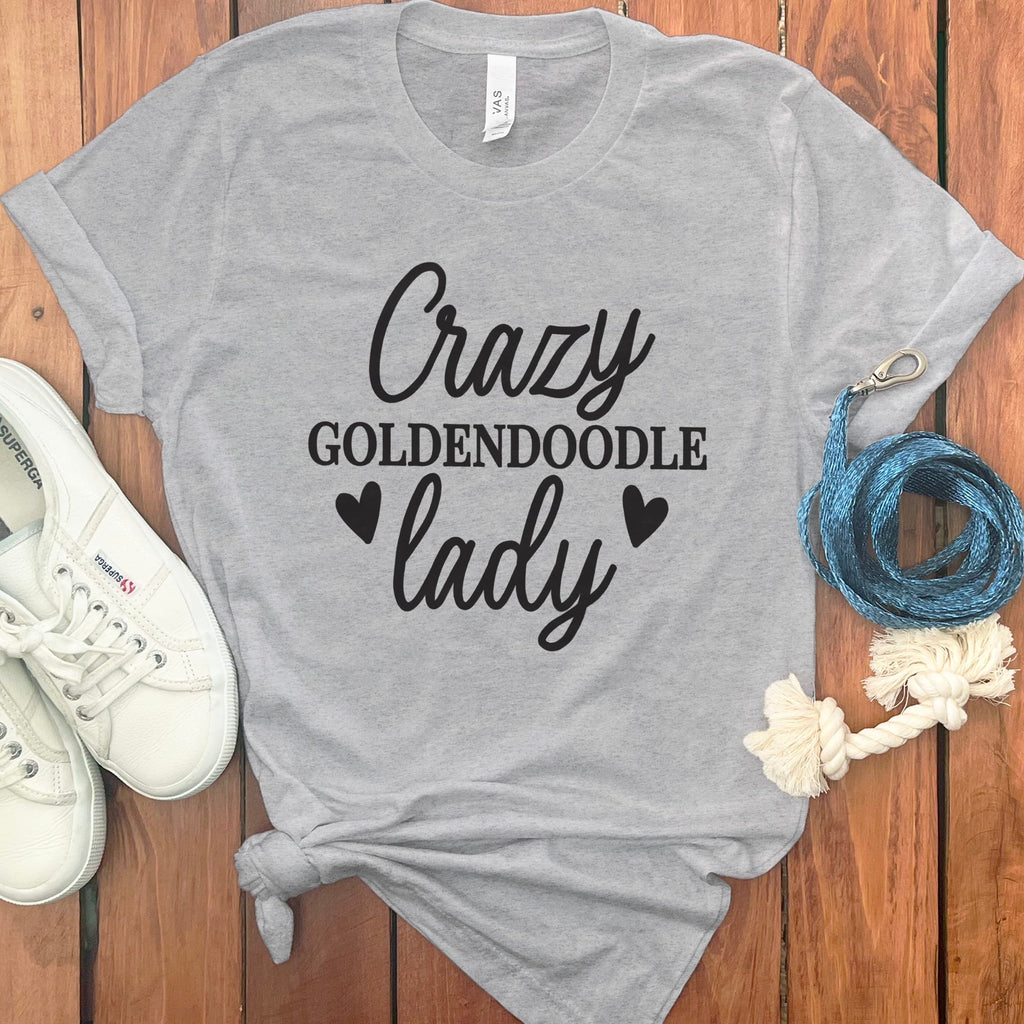 Crazy Goldendoodle Lady T-Shirt in Athletic Heather / M by Puppy Jo