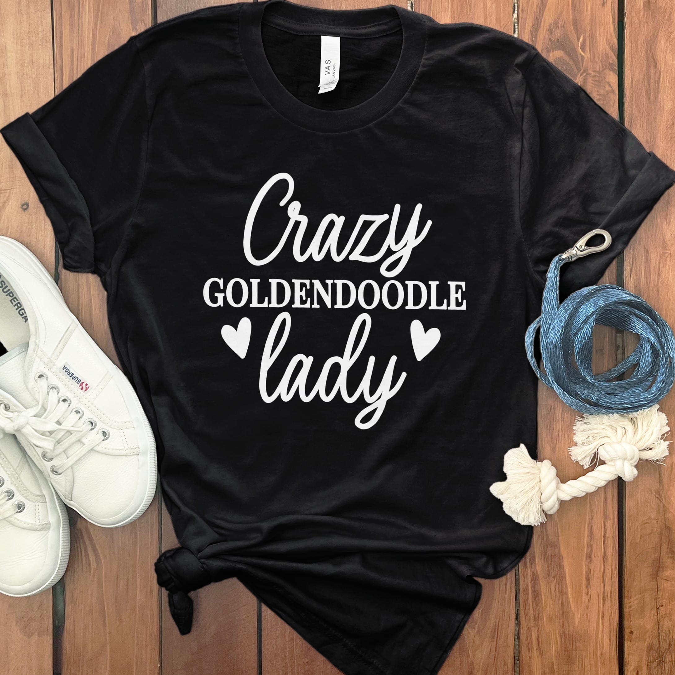 Crazy Goldendoodle Lady T-Shirt in Black / M by Puppy Jo