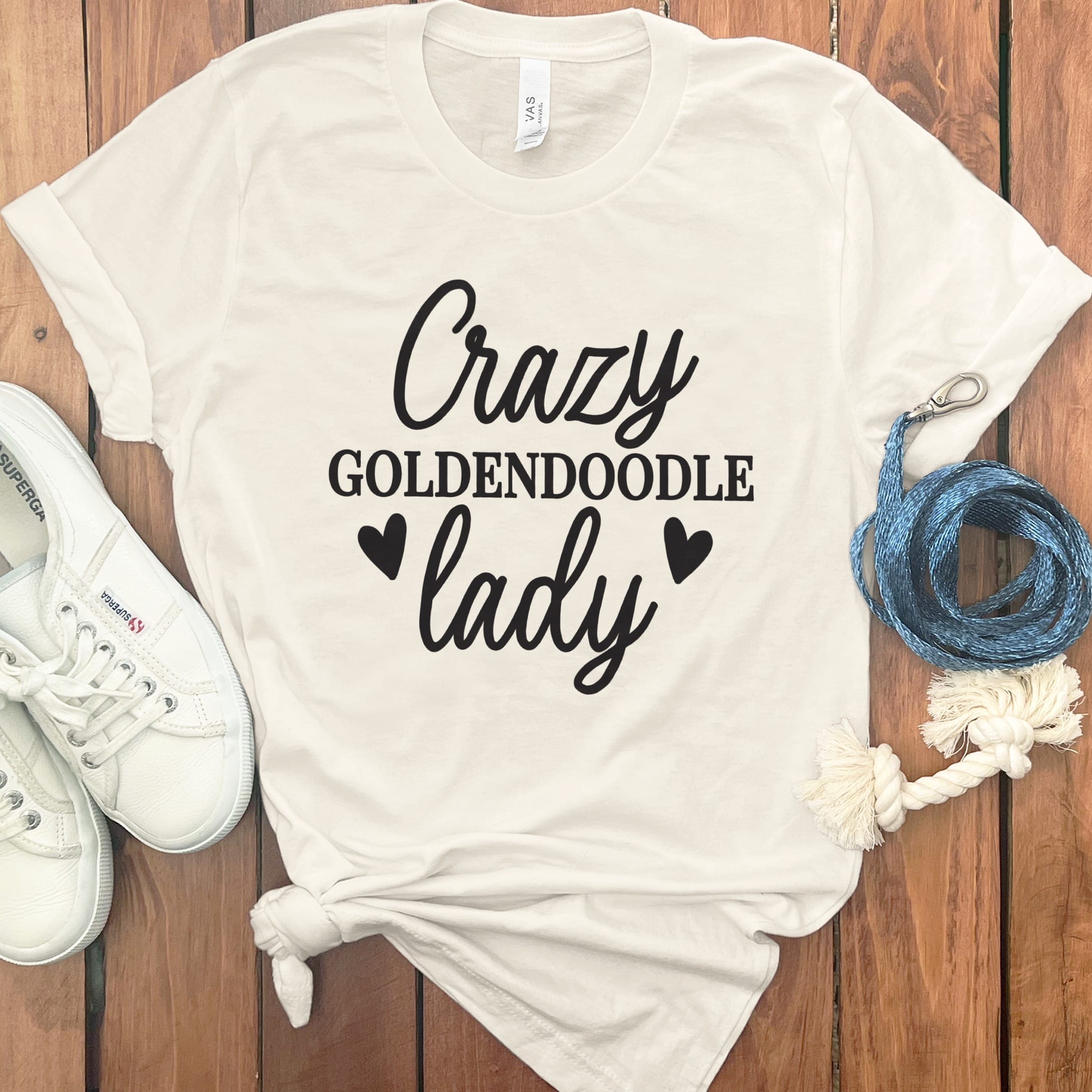 Crazy Goldendoodle Lady T-Shirt in Natural / M by Puppy Jo