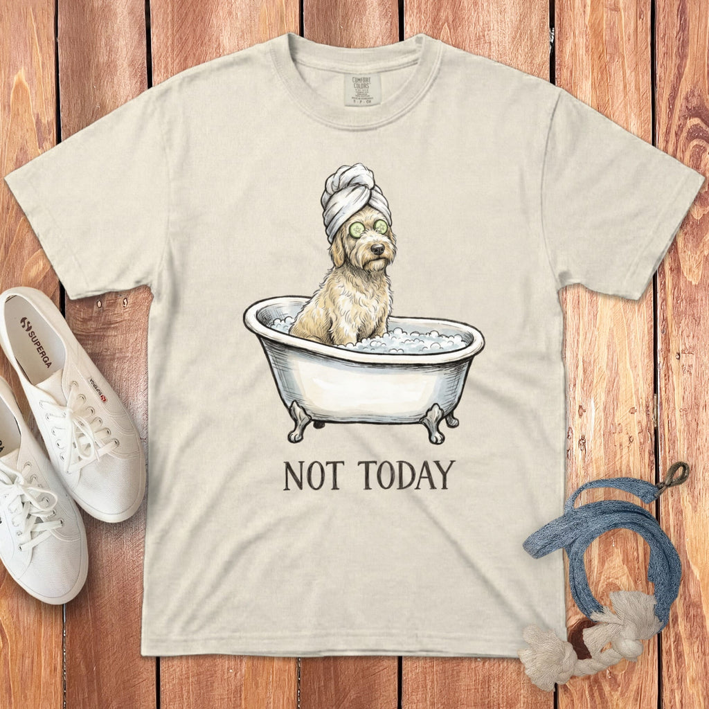 Cream Doodle Bath Signature T-Shirt in Ivory / M by Puppy Jo