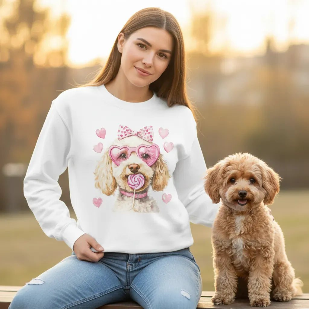 Cream Doodle Coquette Sweatshirt in by Puppy Jo