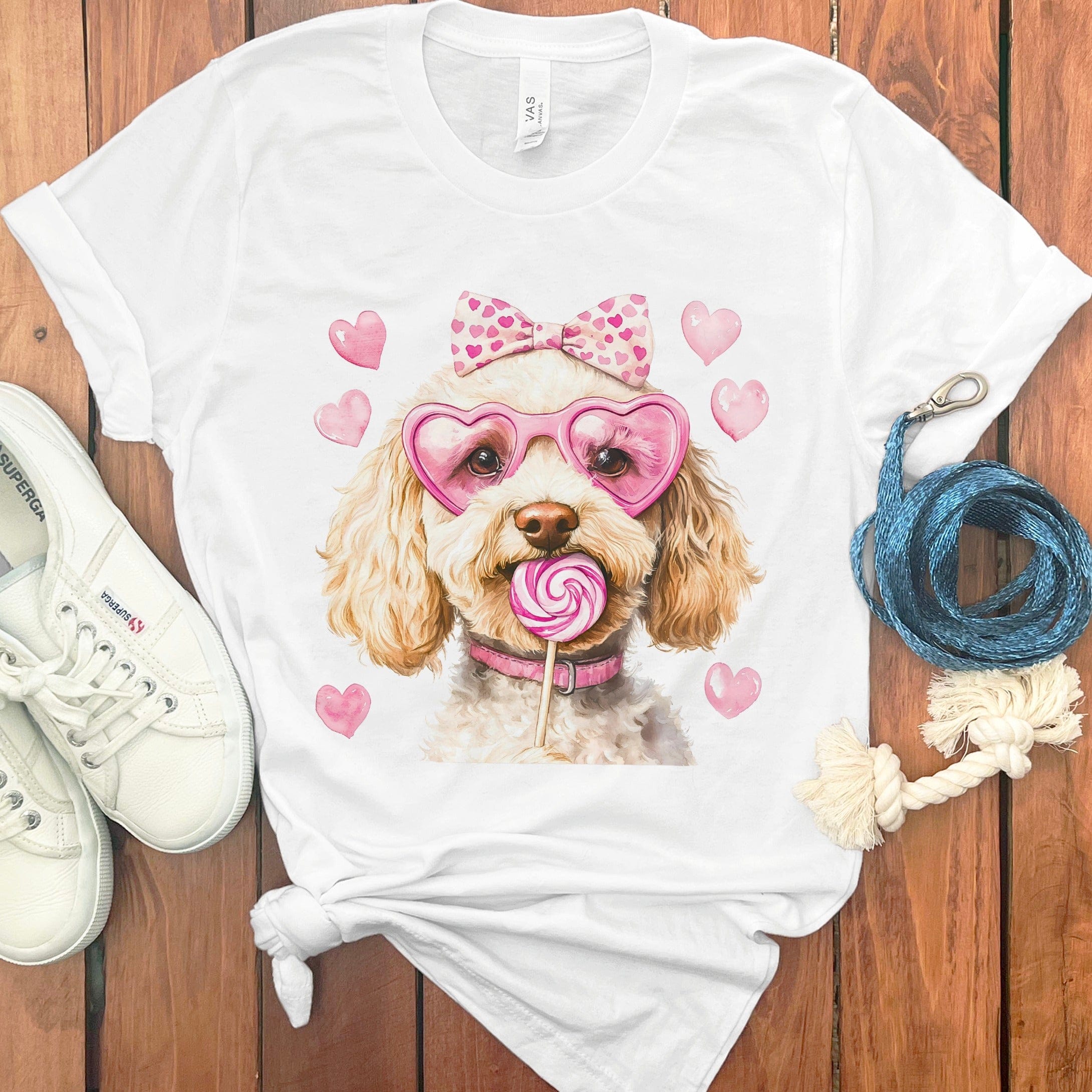 Cream Doodle Coquette T-Shirt in White / S by Puppy Jo