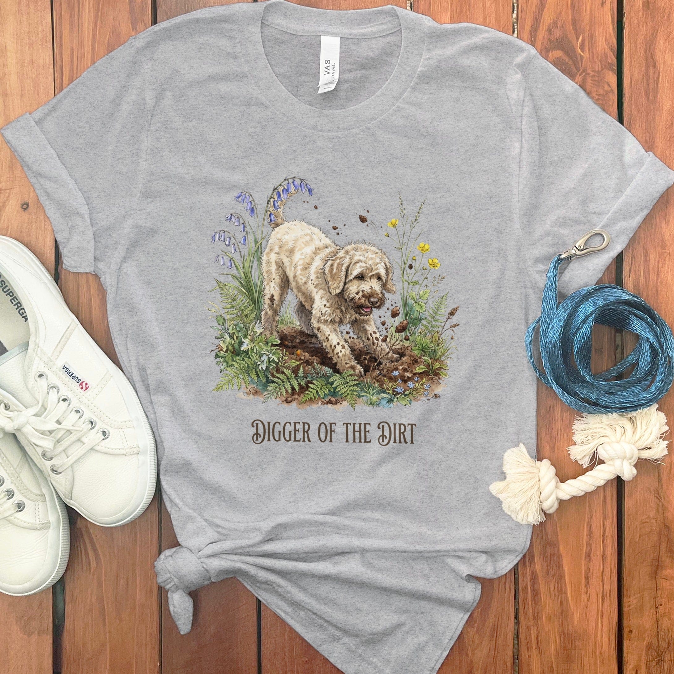 Cream Doodle Dirt T-Shirt in Athletic Heather / S by Puppy Jo
