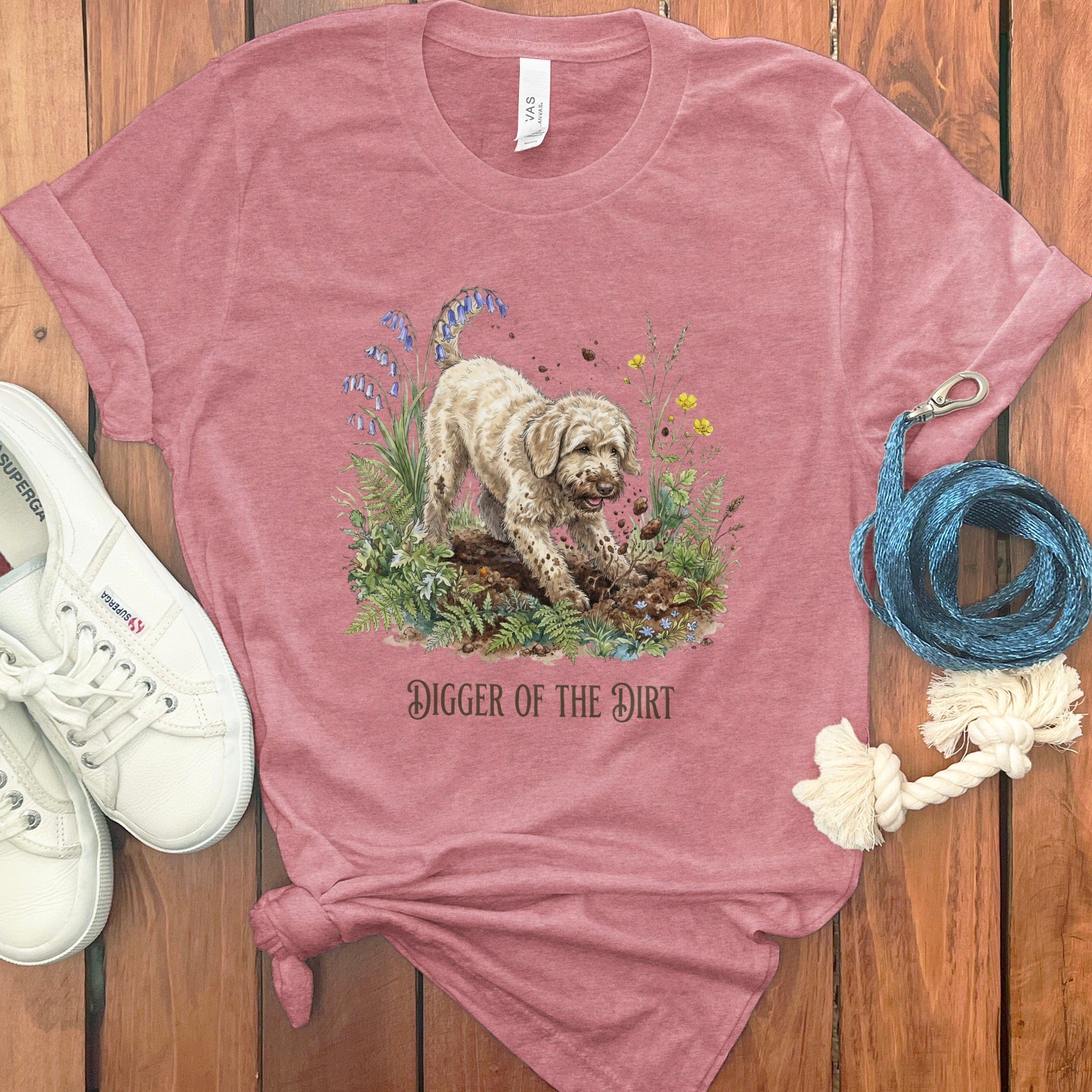 Cream Doodle Dirt T-Shirt in Heather Mauve / S by Puppy Jo