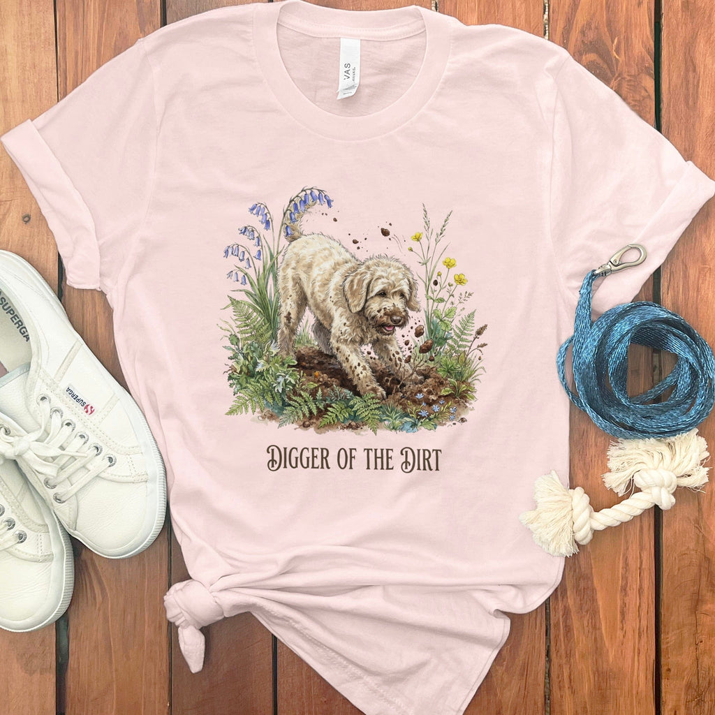 Cream Doodle Dirt T-Shirt in Soft Pink / S by Puppy Jo