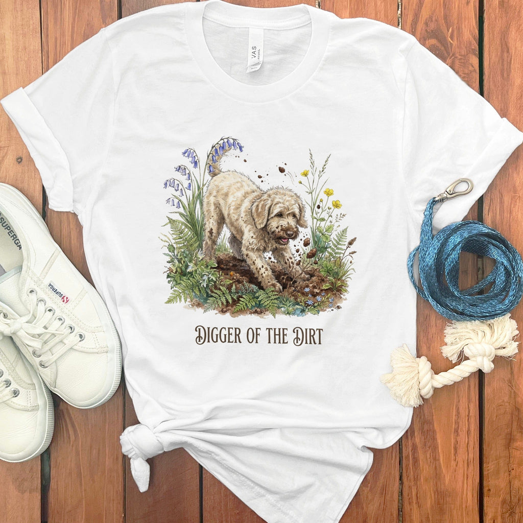 Cream Doodle Dirt T-Shirt in White / S by Puppy Jo
