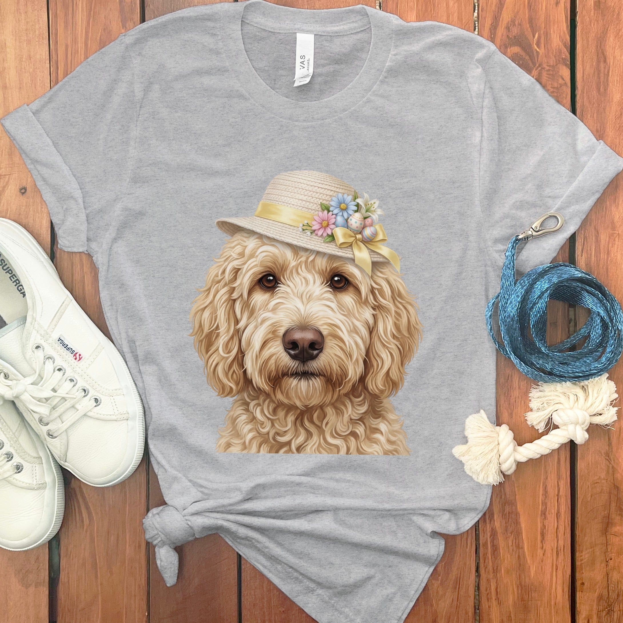 Cream Doodle Easter T-Shirt in Athletic Heather / M by Puppy Jo