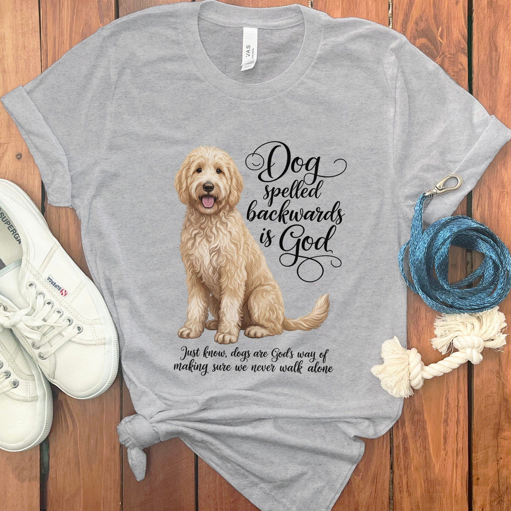 Cream Doodle God T-Shirt in Athletic Heather / S by Puppy Jo