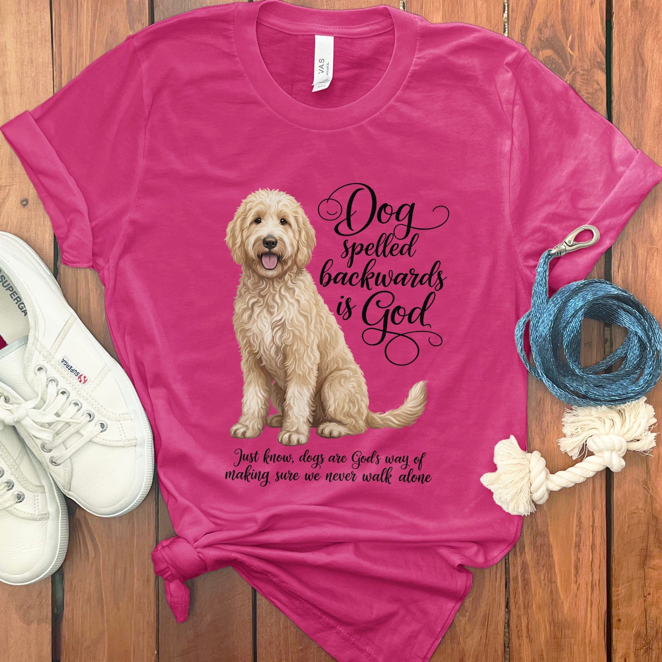 Cream Doodle God T-Shirt in Berry / S by Puppy Jo
