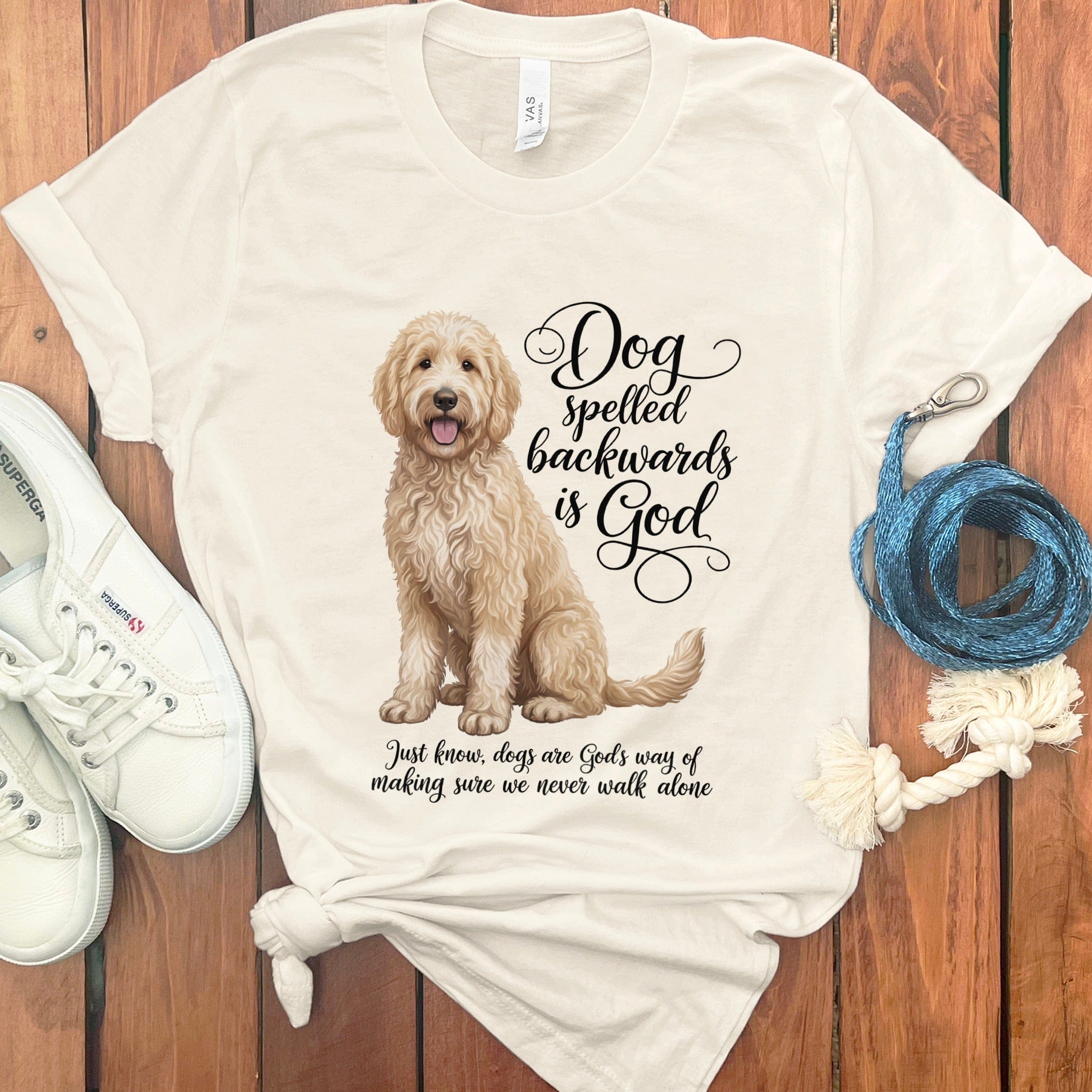 Cream Doodle God T-Shirt in Natural / S by Puppy Jo