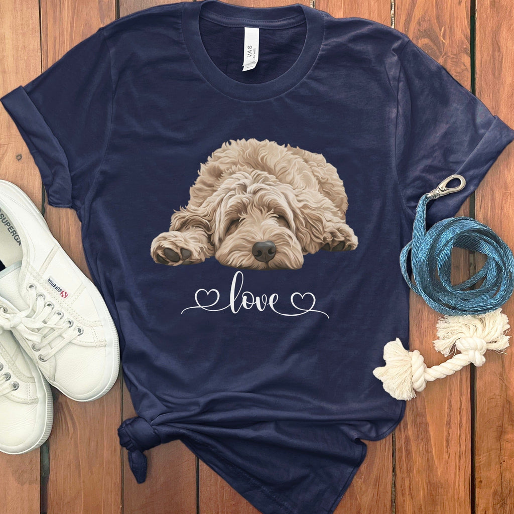 Cream Doodle Heart T-Shirt in Navy / M by Puppy Jo