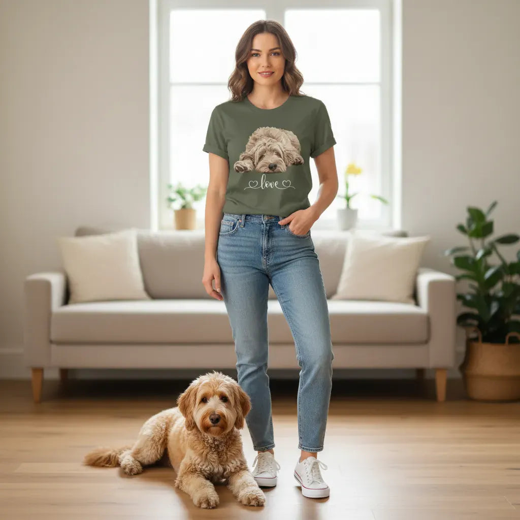 Cream Doodle Heart T-Shirt in by Puppy Jo