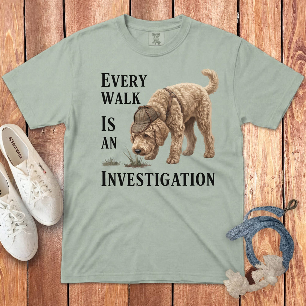 Cream Doodle Investigation Signature T-Shirt in Bay / M by Puppy Jo