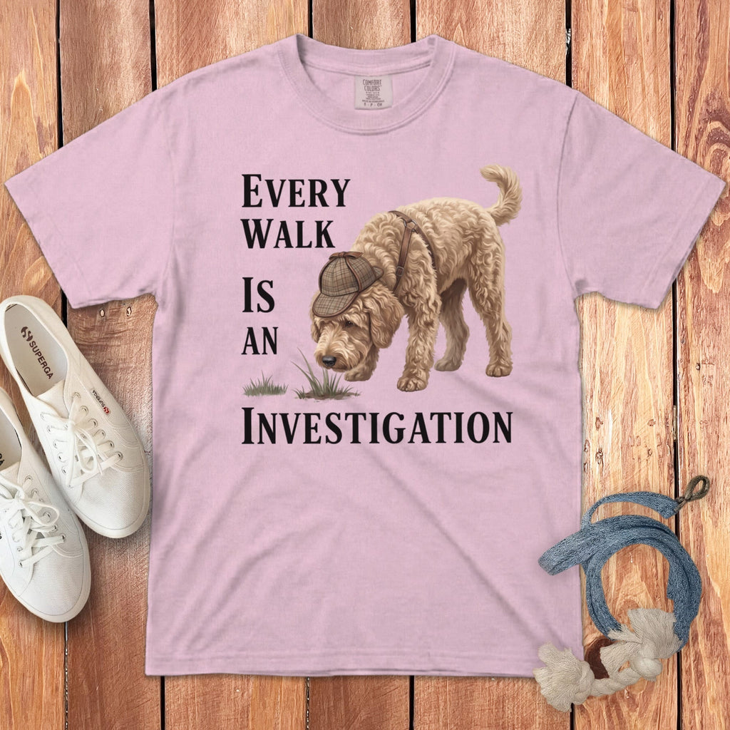 Cream Doodle Investigation Signature T-Shirt in Blossom / M by Puppy Jo