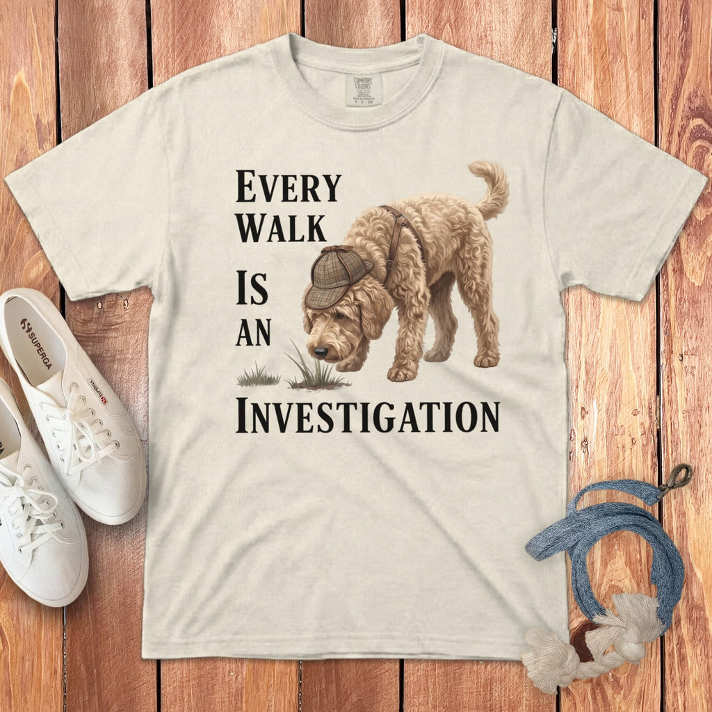 Cream Doodle Investigation Signature T-Shirt in Ivory / M by Puppy Jo