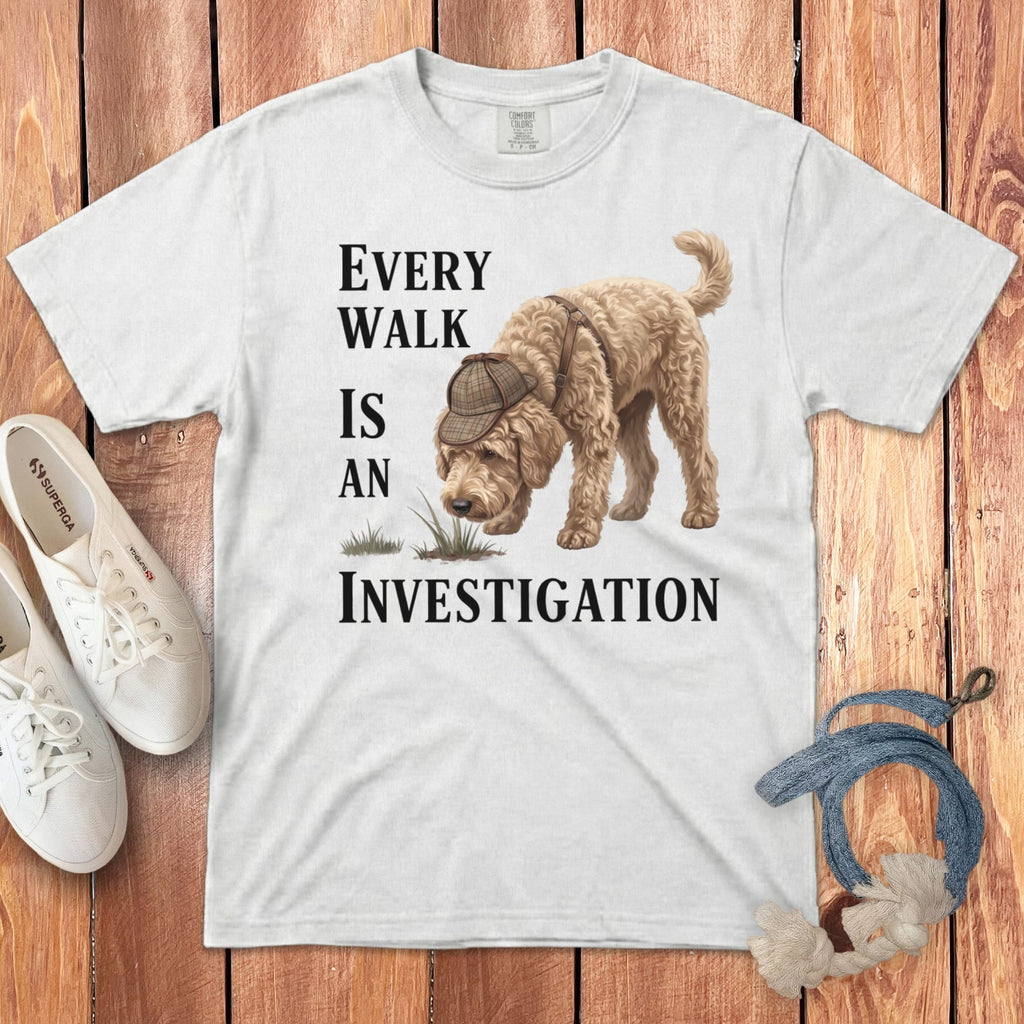 Cream Doodle Investigation Signature T-Shirt in White / M by Puppy Jo