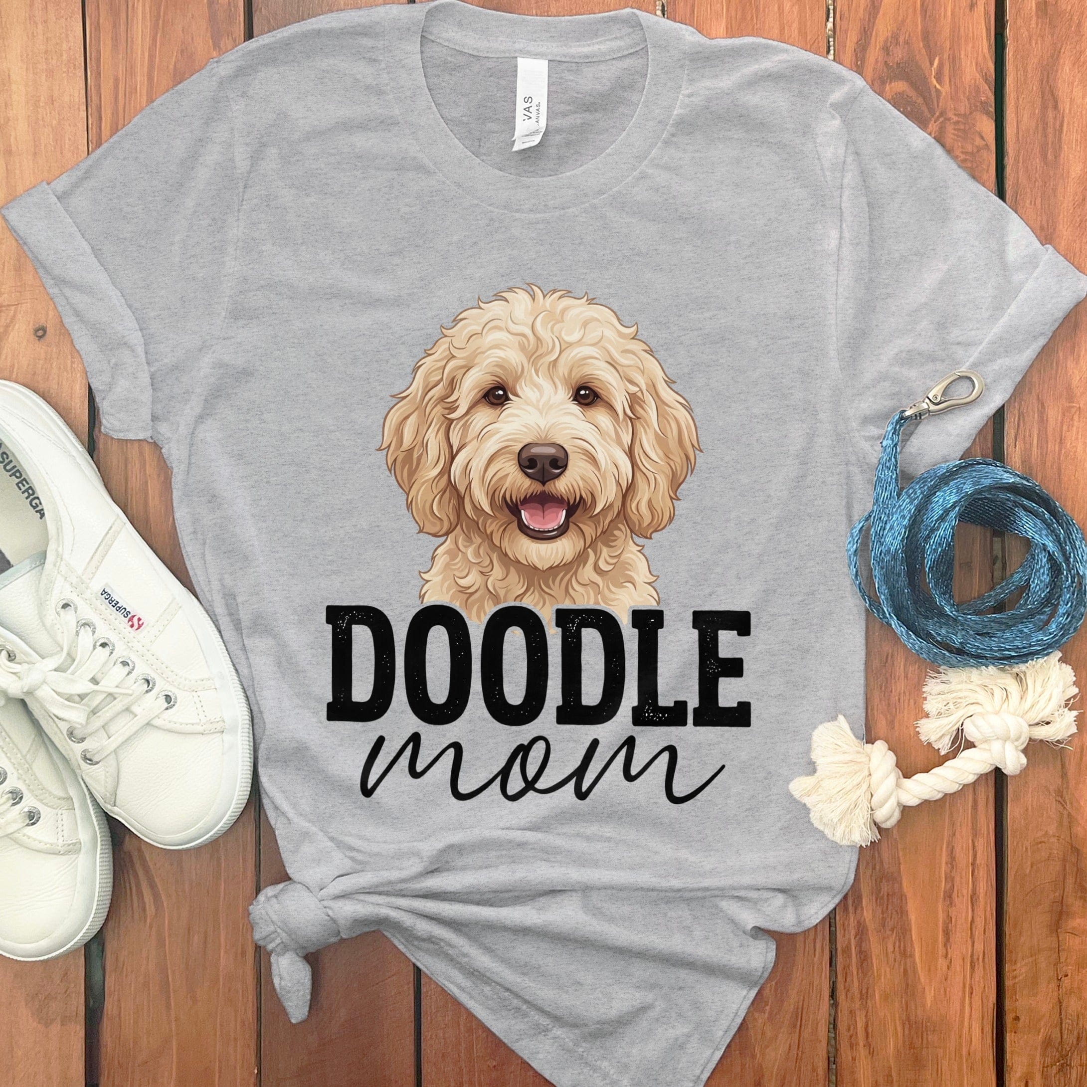 Cream Doodle Mom T-Shirt in Athletic Heather / S by Puppy Jo