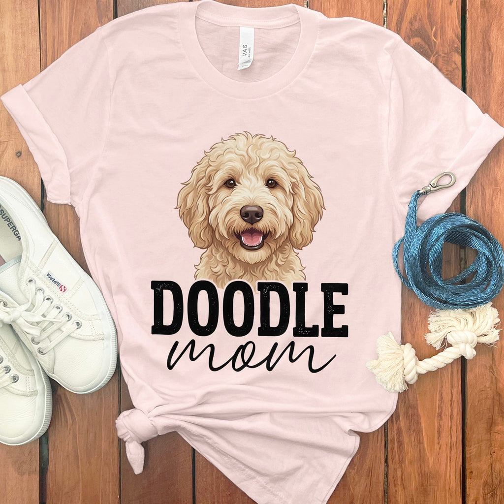 Cream Doodle Mom T-Shirt in Soft Pink / S by Puppy Jo