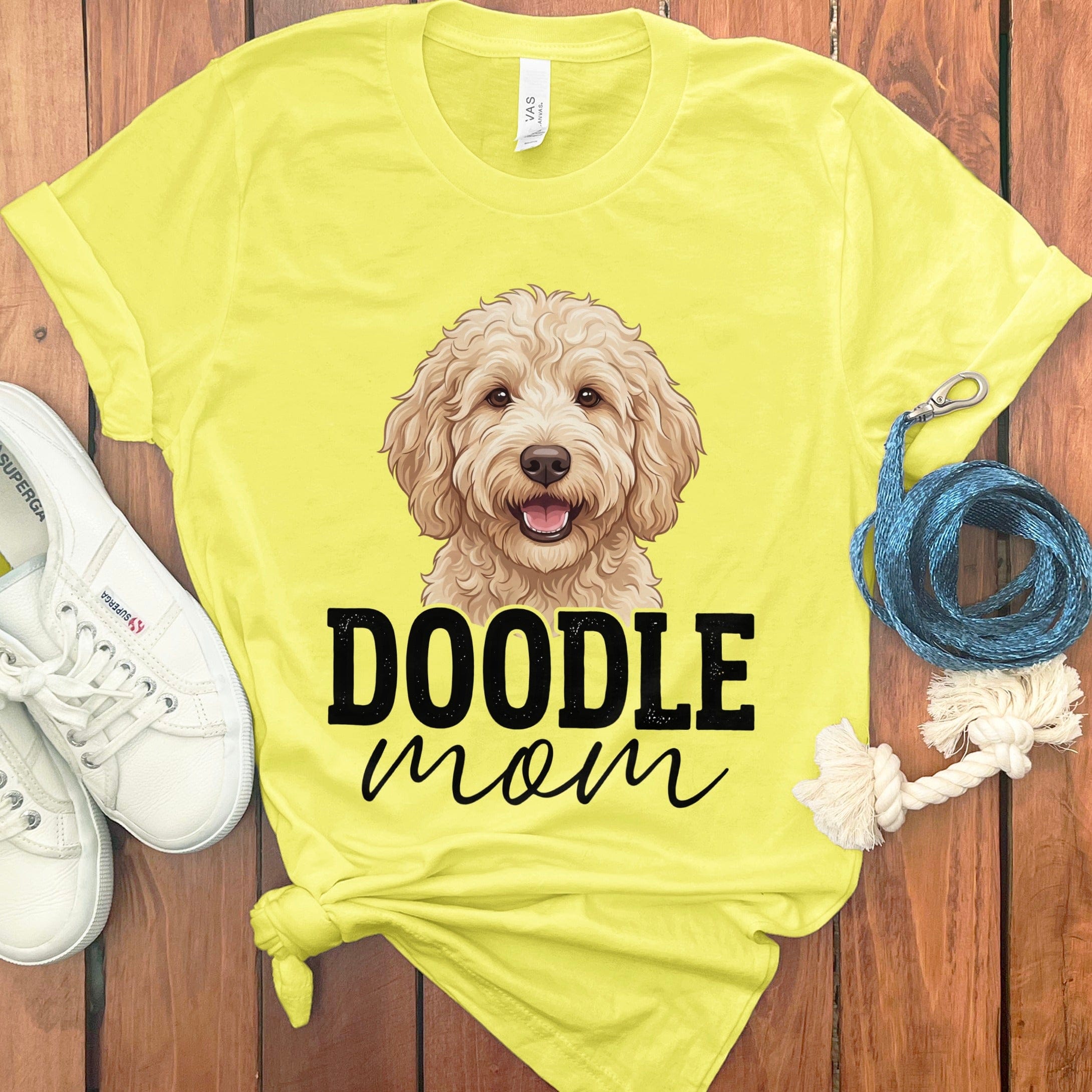 Cream Doodle Mom T-Shirt in Yellow / S by Puppy Jo