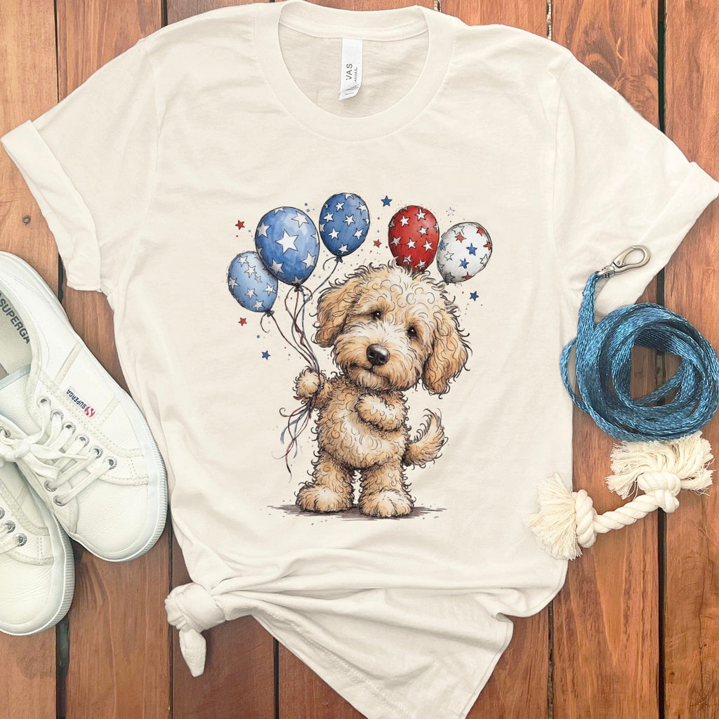 Cream Doodle Patriotic T-Shirt in Natural / S by Puppy Jo