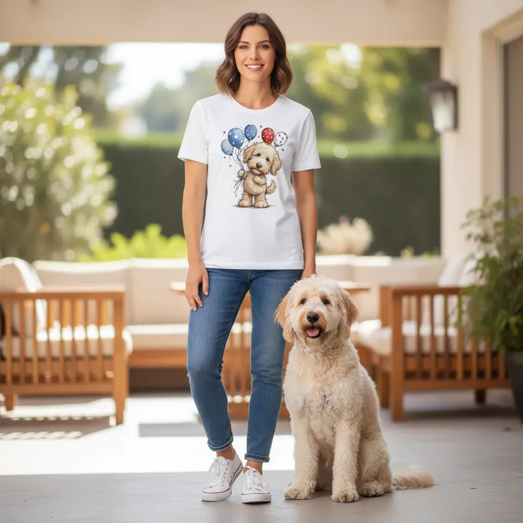 Cream Doodle Patriotic T-Shirt in by Puppy Jo