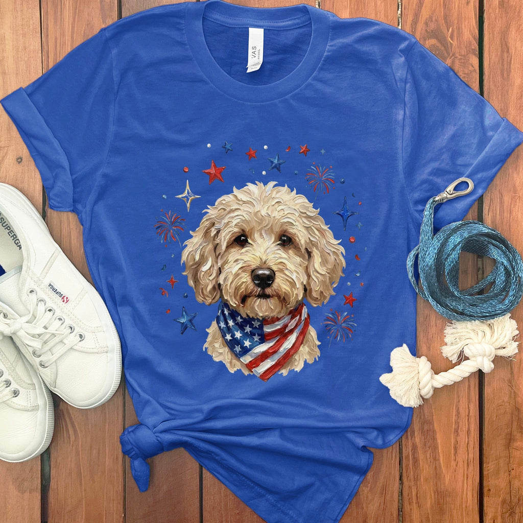 Cream Doodle Spirit T-Shirt in True Royal / S by Puppy Jo