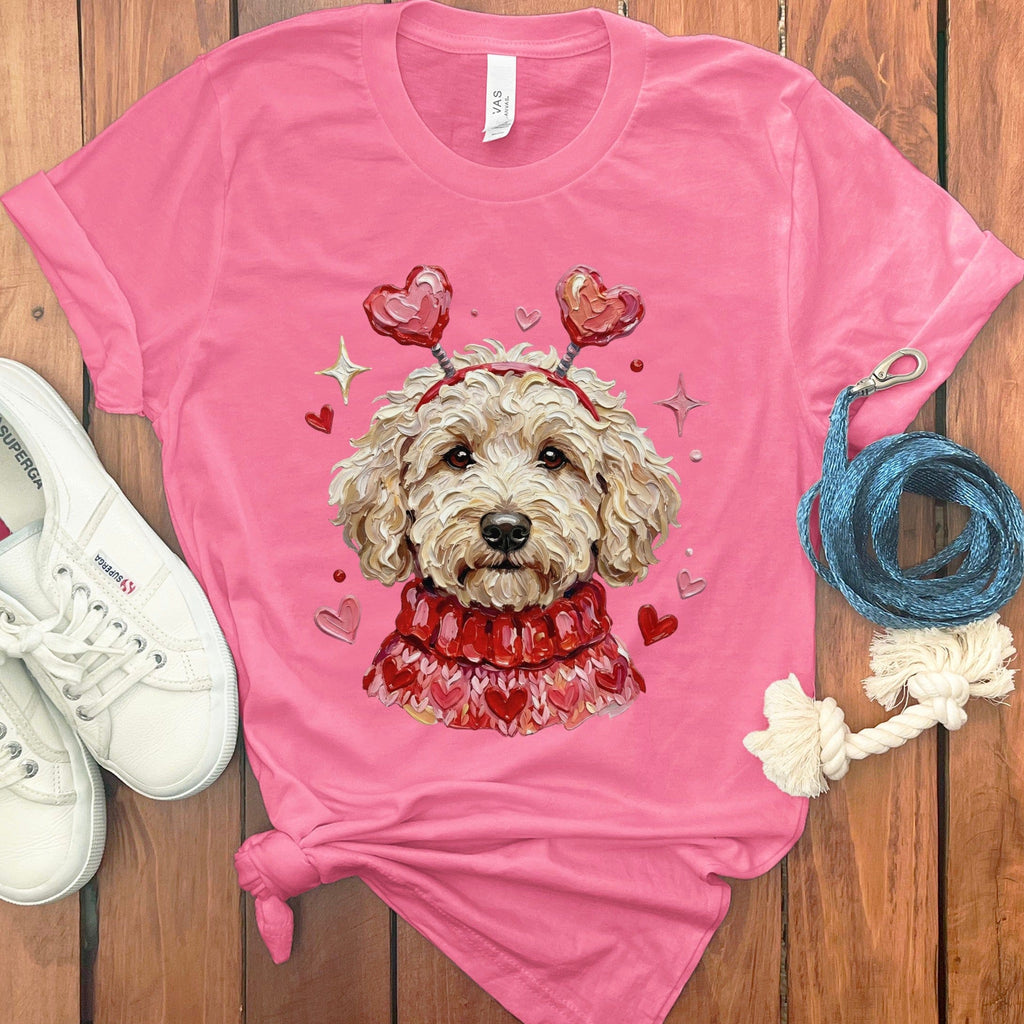 Cream Doodle Valentine T-Shirt in Charity Pink / S by Puppy Jo