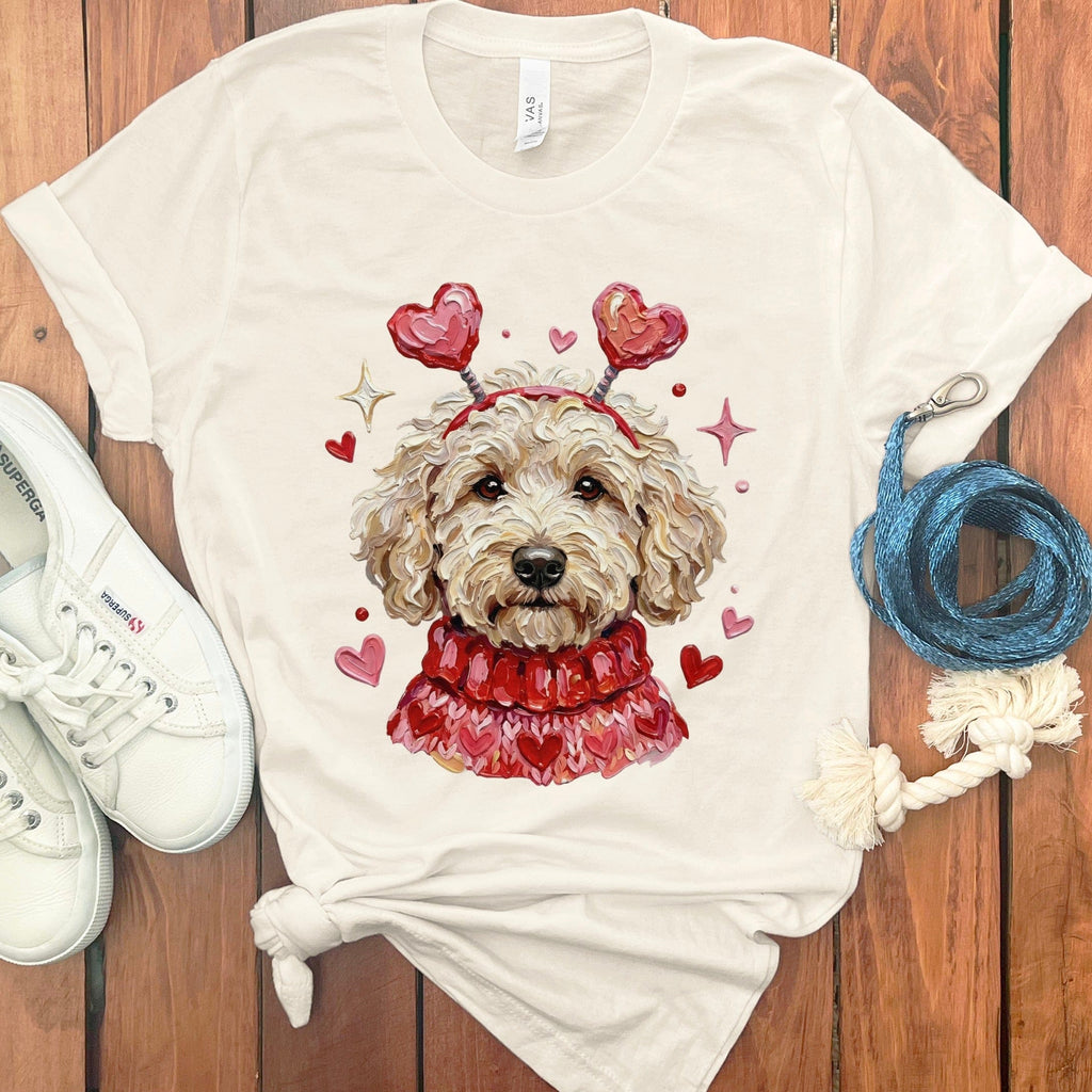 Cream Doodle Valentine T-Shirt in Natural / S by Puppy Jo