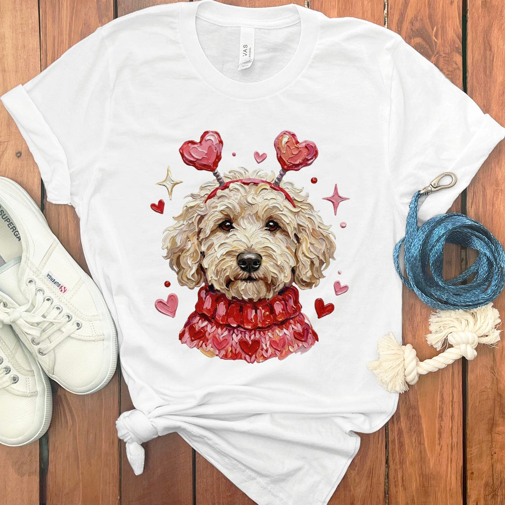 Cream Doodle Valentine T-Shirt in White / S by Puppy Jo