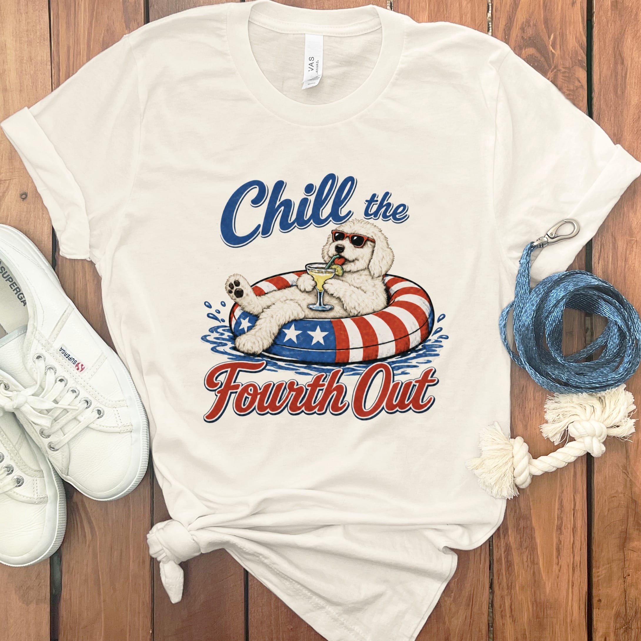 Cream Goldendoodle Chill T-Shirt in Natural / S by Puppy Jo