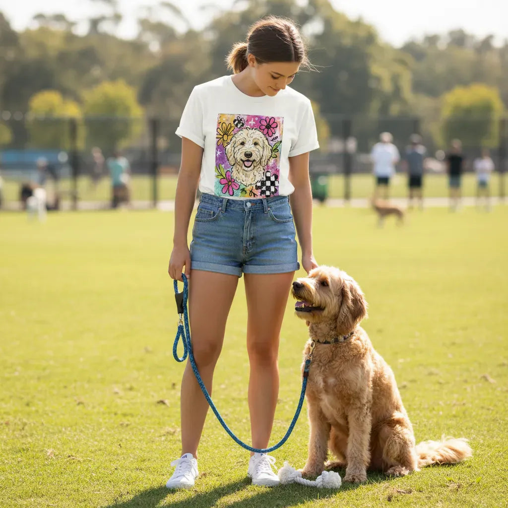 Cream Goldendoodle Color Pop T-Shirt in by Puppy Jo
