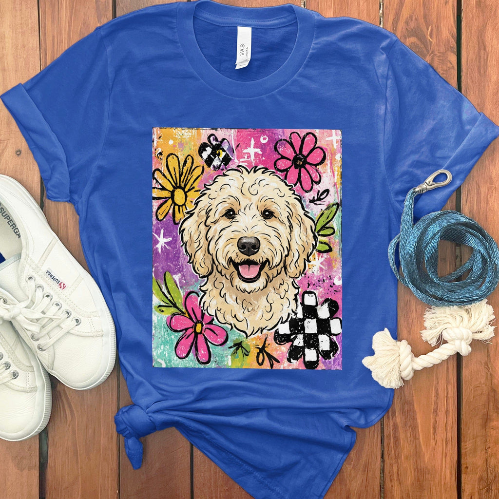 Cream Goldendoodle Color Pop T-Shirt in True Royal / S by Puppy Jo