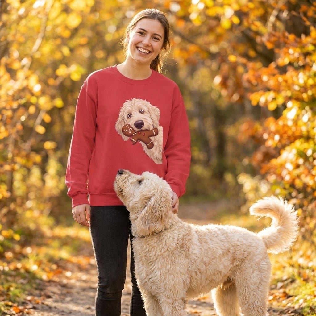 Cream Goldendoodle Cookie Thief Sweatshirt in by Puppy Jo