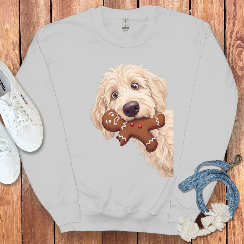 Cream Goldendoodle Cookie Thief Sweatshirt in Sport Grey / S by Puppy Jo