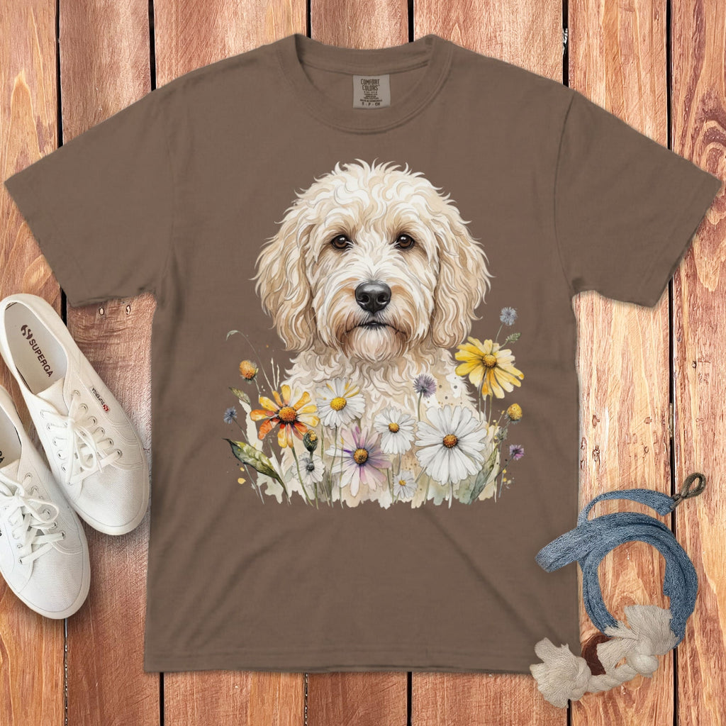 Cream Goldendoodle Daisy Signature T-Shirt in 2XL / Espresso by Puppy Jo