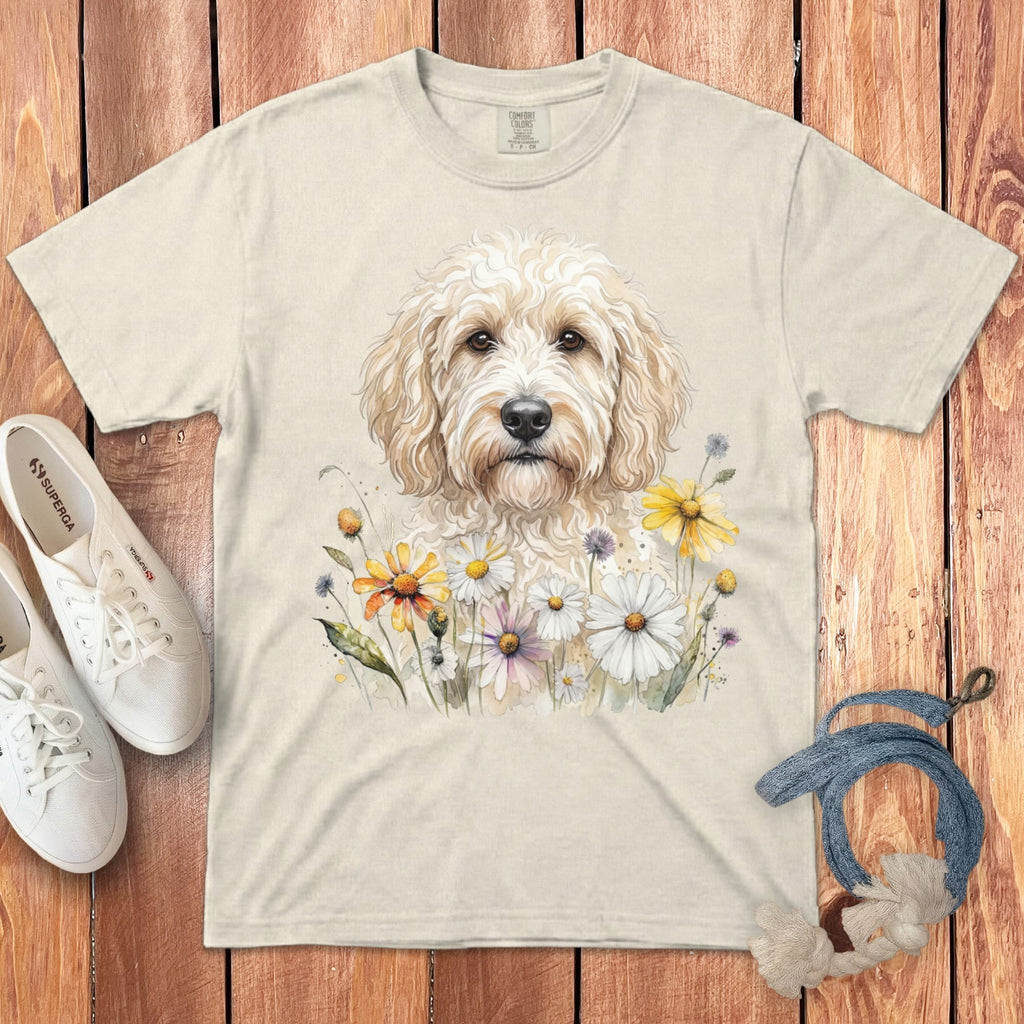 Cream Goldendoodle Daisy Signature T-Shirt in 2XL / Ivory by Puppy Jo