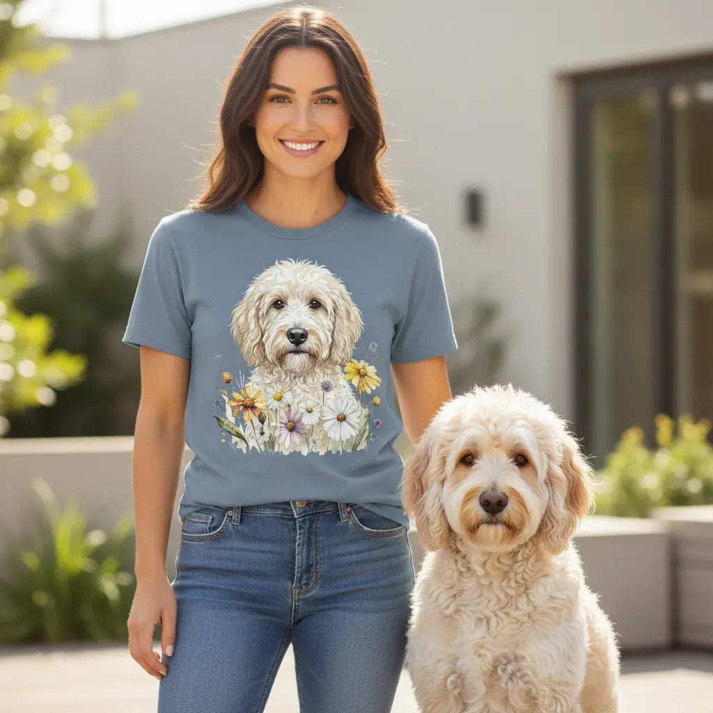 Cream Goldendoodle Daisy Signature T-Shirt in by Puppy Jo