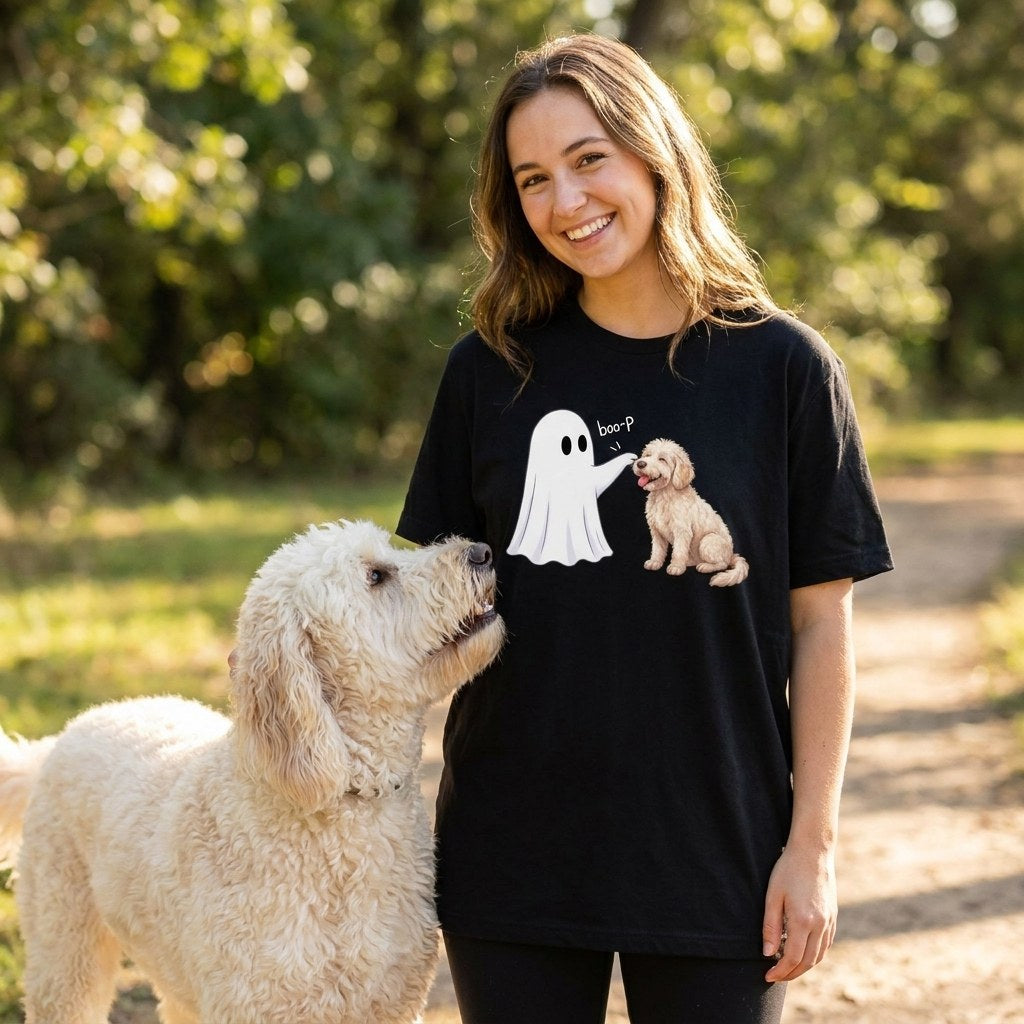 Cream Goldendoodle Ghost Boop T-Shirt in by Puppy Jo