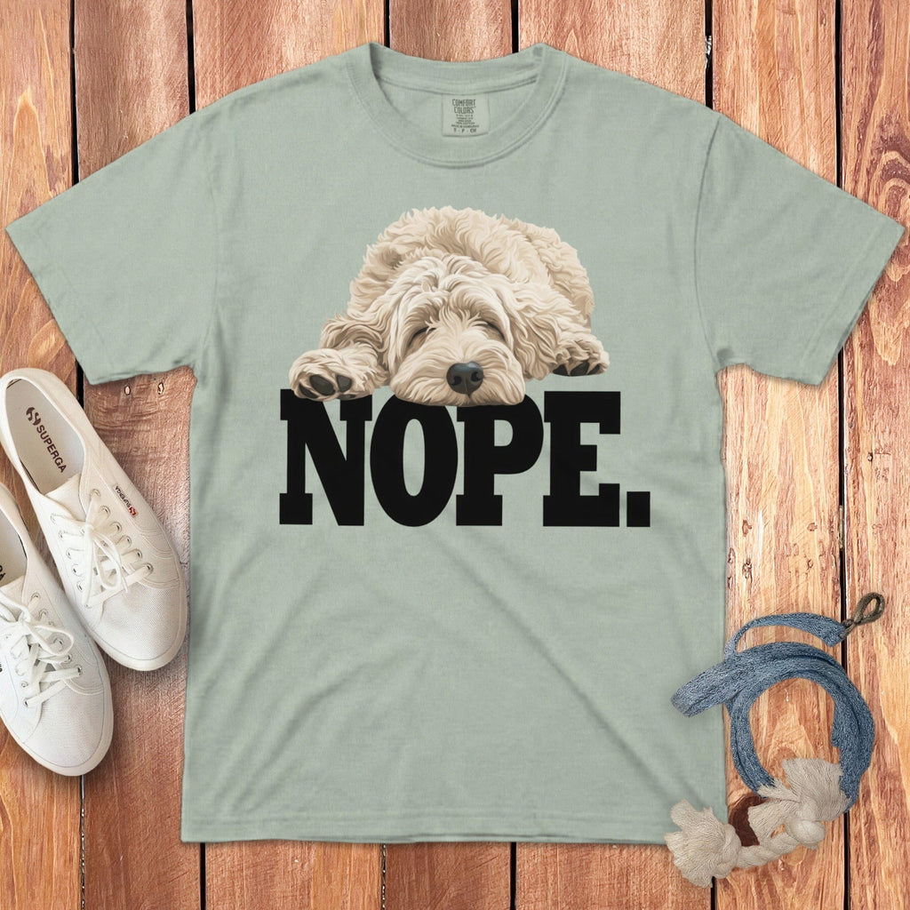 Cream Goldendoodle Labradoodle Nope Signature T-Shirt in Bay / S by Puppy Jo
