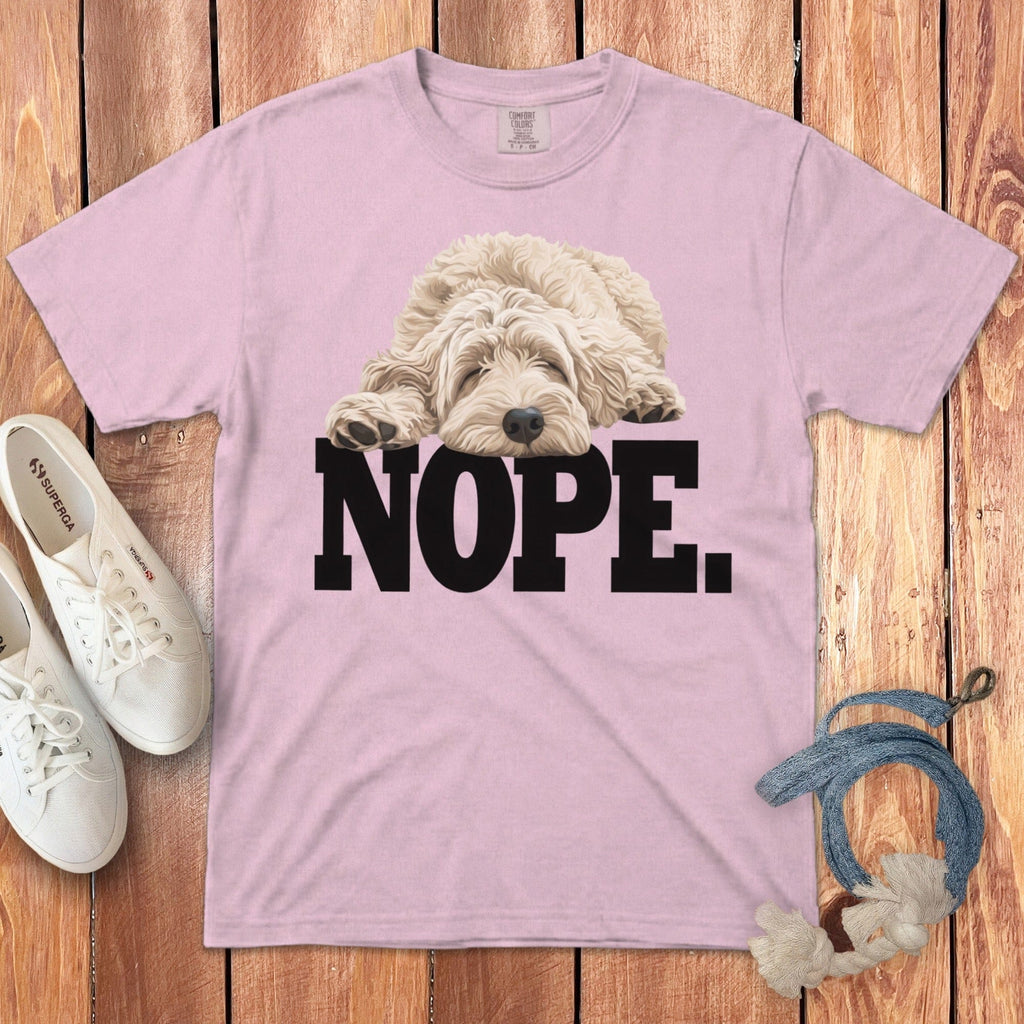 Cream Goldendoodle Labradoodle Nope Signature T-Shirt in Blossom / S by Puppy Jo
