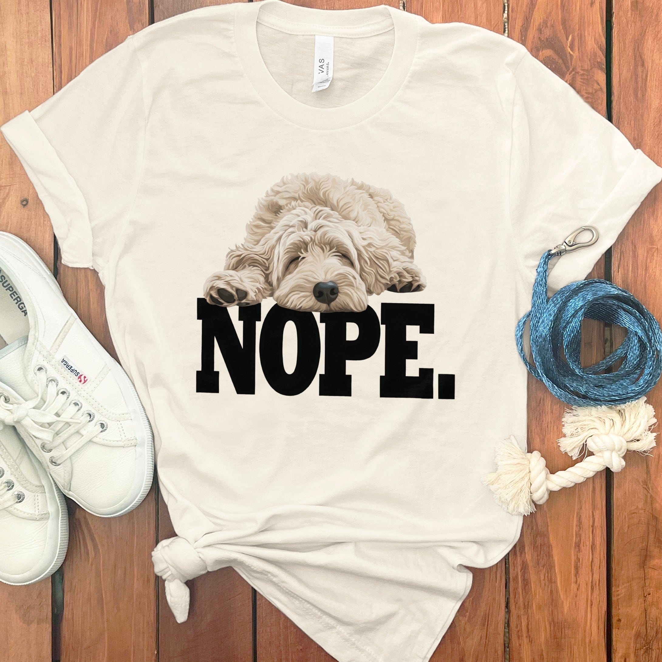 Cream Goldendoodle Labradoodle Nope T-Shirt in Natural / S by Puppy Jo