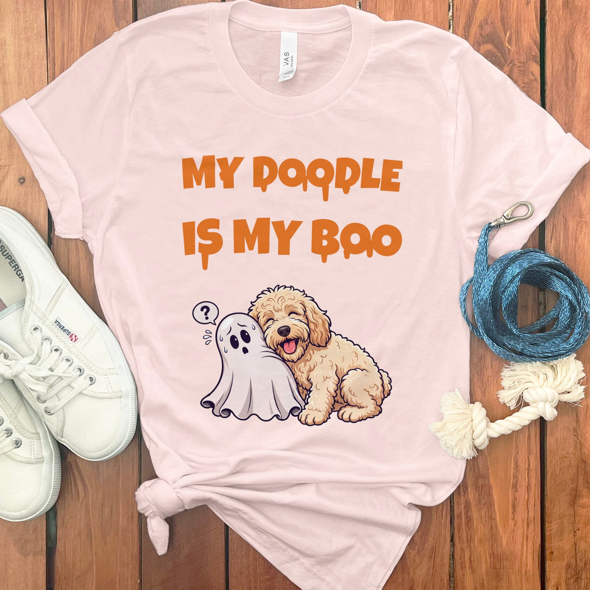 Cream Goldendoodle My Boo T-Shirt in Soft Pink / S by Puppy Jo